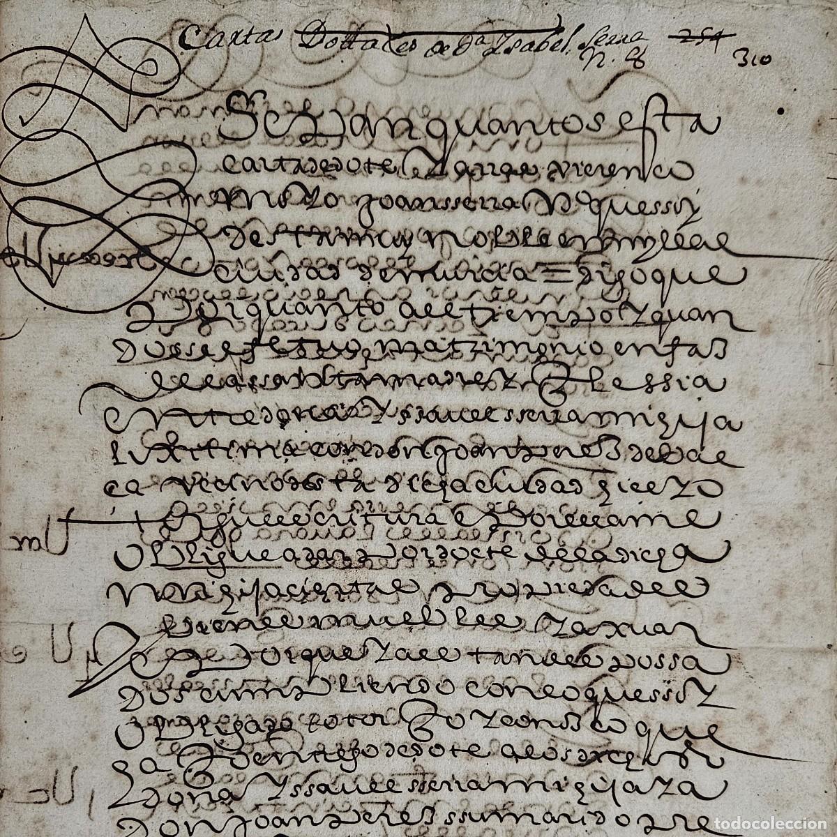 Manuscritos antiguos: MURCIA 1604-TIERRAS ALARILLA-DOTE ISABEL SERRA+JUAN PEREZ BAEZA-LINDE MONJAS DE SAN ANTONIO-RONCADOR