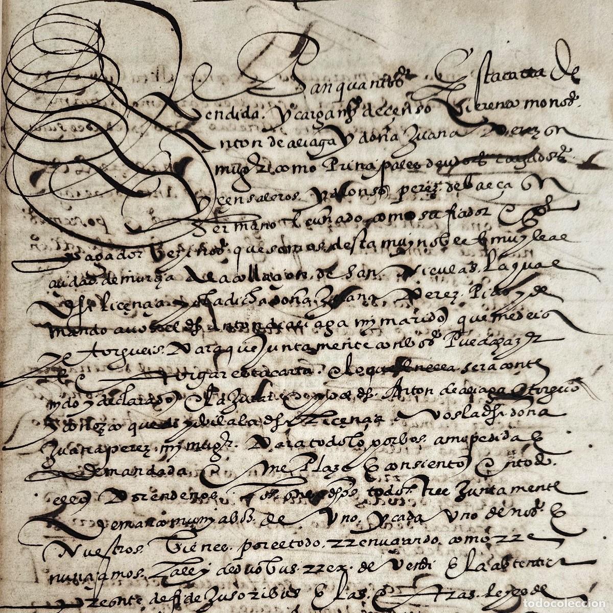 Manuscritos antiguos: MURCIA 1562-EXPEDIENTE-CASAS CALLE SAN NICOL&Aacute;S Y TIERRAS MONASTERIO MADRE DE DIOS-ALONSO PEREZ BAEZA
