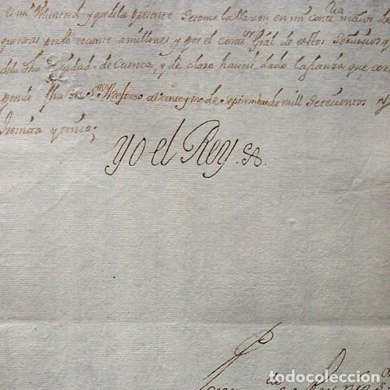 Manuscritos antiguos: 1735-CUENCA-T&Iacute;TULO SUPERINTENDENTE SERVICIO DE MILLONES-HACIENDA-FIRMA REY FELIPE V-MINISTRO LEGARRA