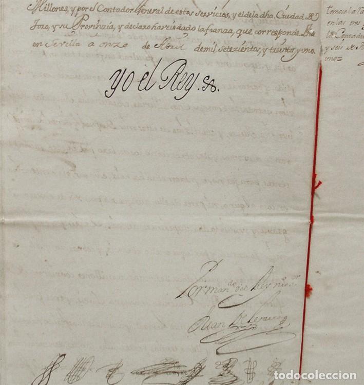 Manuscritos antiguos: 1731-TORO ZAMORA-TITULO SUPEINTENDENTE SERVICIO MILLONES-HACIENDA-FIRMA REY FELIPE V-MINISTROS-AZNAR