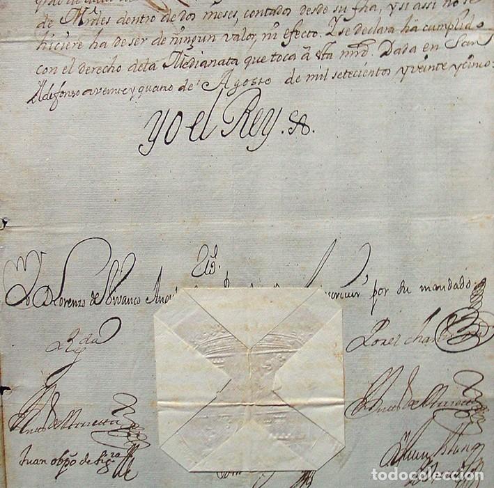 Manuscritos antiguos: A&Ntilde;O 1725-TITULO CORREGIDOR DE TERUEL-FIRMA REY FELIPE V-SECRET REY-VIVANCO-TOLEDO-SIGUENZA-SELLO 1&ordm;