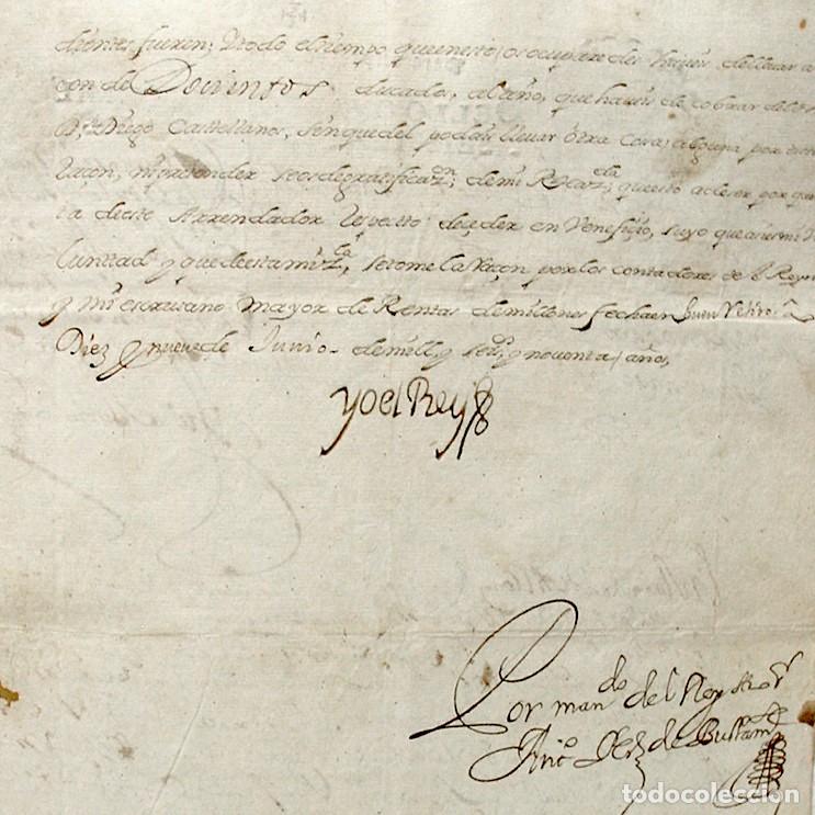 Manuscritos antiguos: 1690-CORONA CASTILLA-JUEZ SERVICIO DE MILLONES Y OCHO MIL SOLDADOS-FIRMA REY CARLOS II-CASTELLANOS