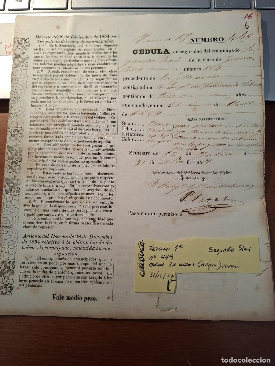 Manuscritos antiguos: CEDULA SEGURIDAD ESCLAVO