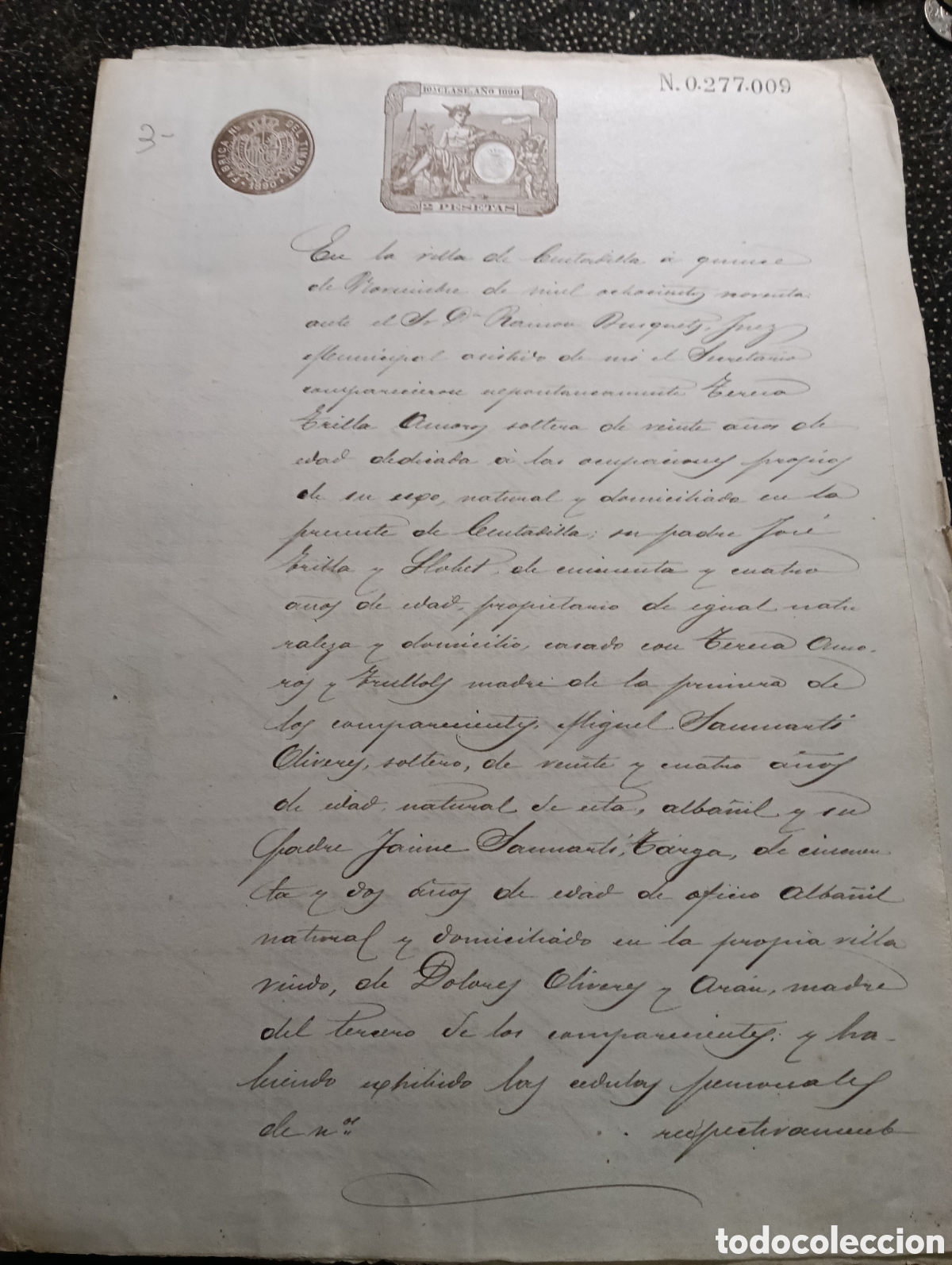 Manuscritos antiguos: Manuscrito n&deg;1 del a&ntilde;o 1889 de la poblaci&oacute;n de Ciudadilla, provincia de L&eacute;rida