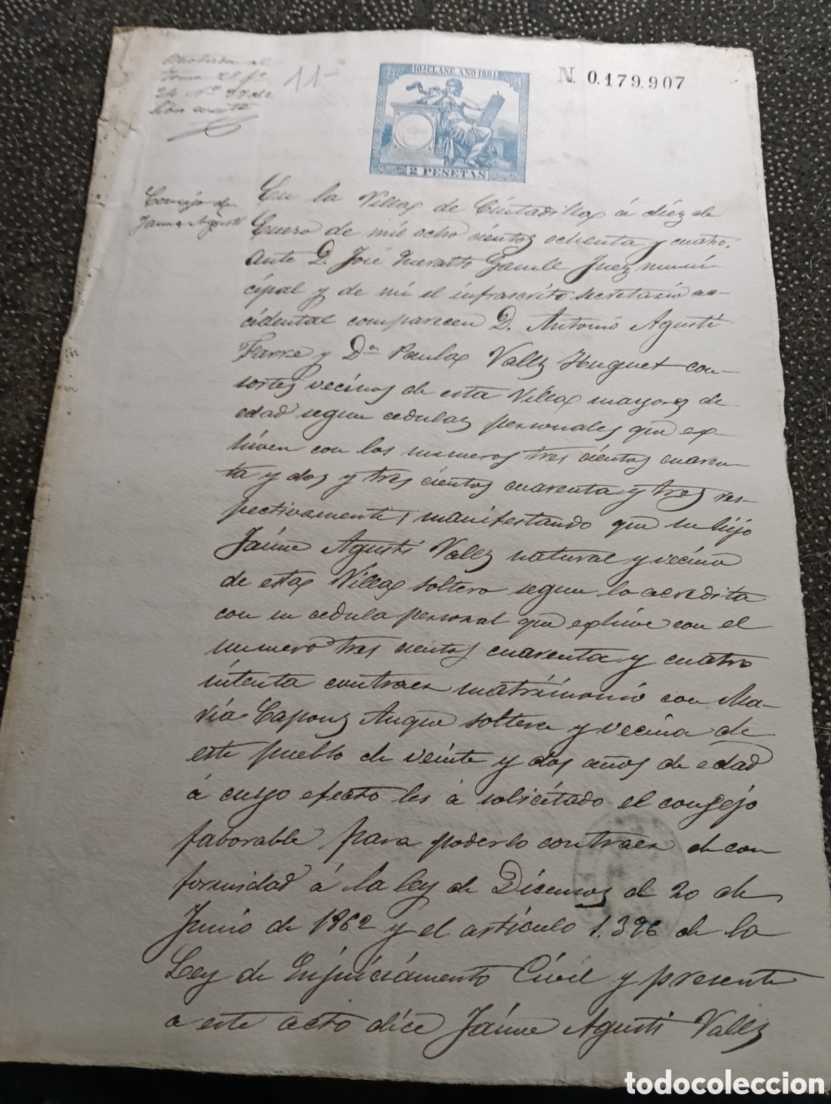 Manuscritos antiguos: Manuscrito del a&ntilde;o 1884 de la poblaci&oacute;n de Ciudadilla, provincia de L&eacute;rida