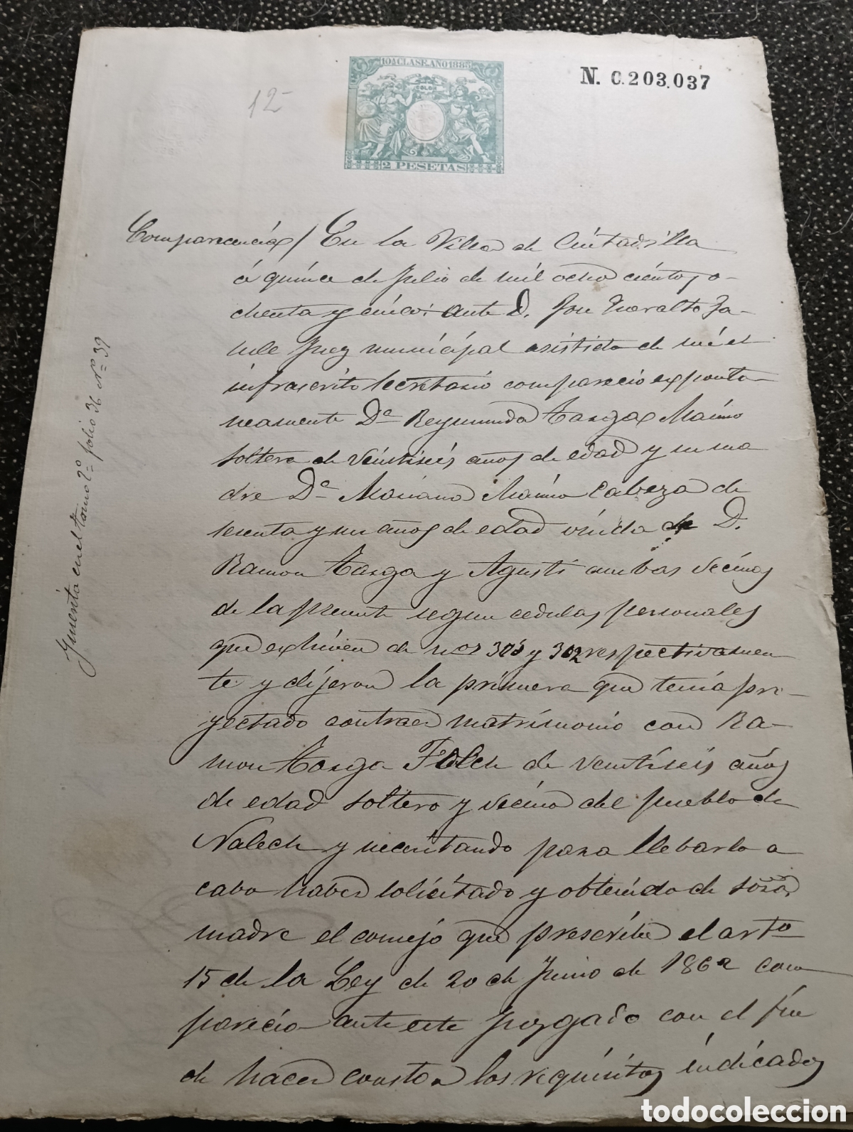Manuscritos antiguos: Manuscrito del a&ntilde;o 1885 de la poblaci&oacute;n de Ciudadilla, provincia de L&eacute;rida