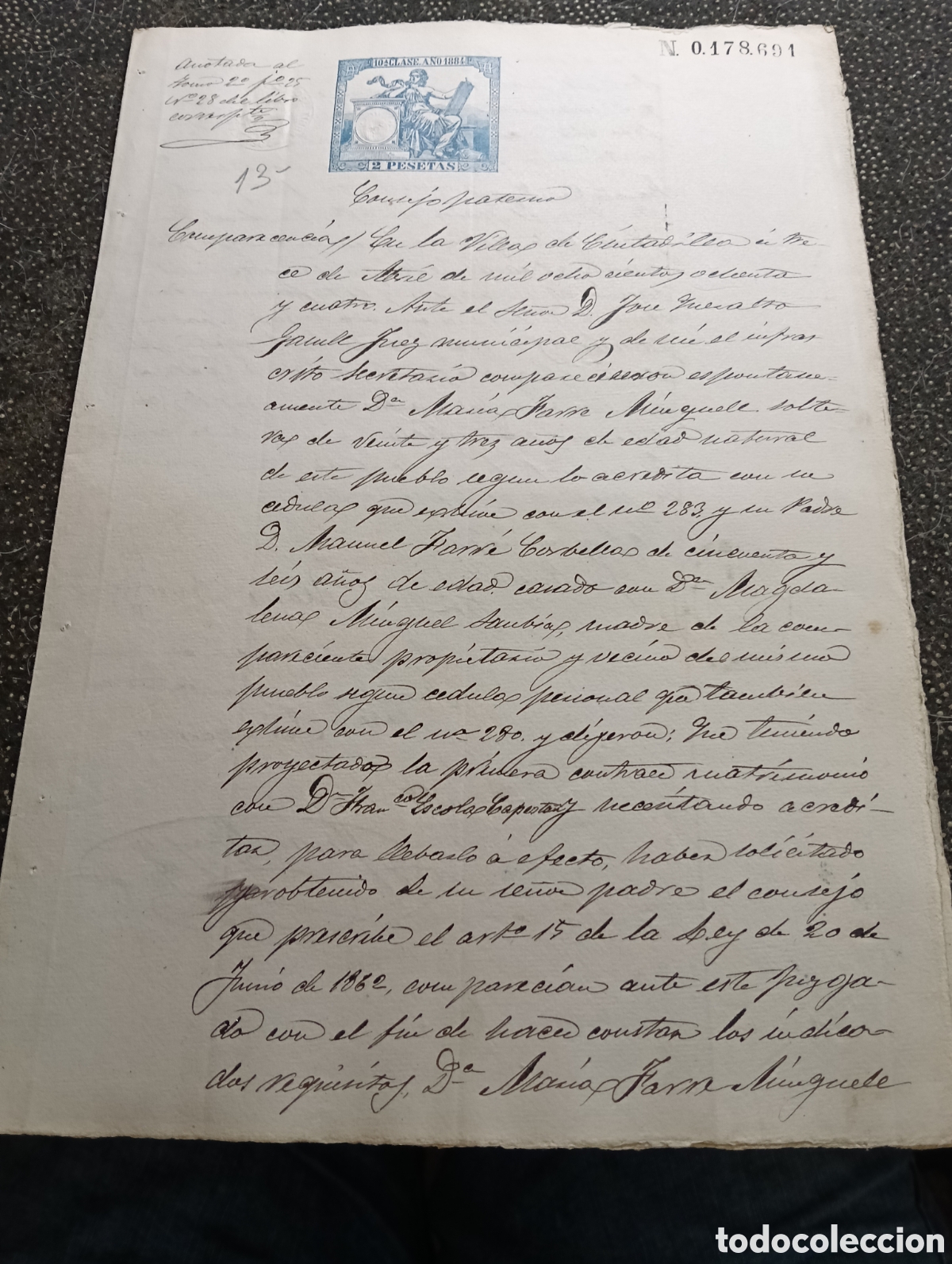 Manuscritos antiguos: Manuscrito del a&ntilde;o 1884 de la poblaci&oacute;n de Ciudadilla, provincia de L&eacute;rida