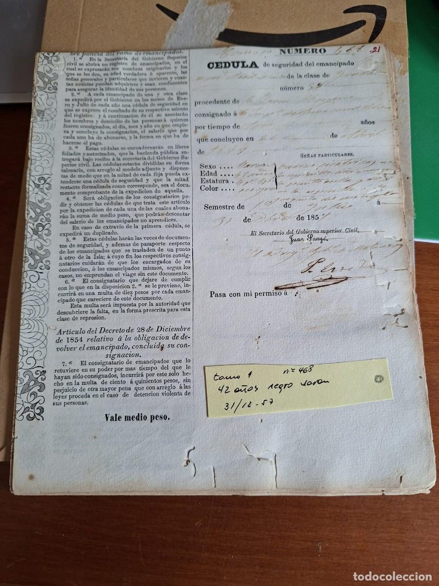 Manuscritos antiguos: CEDULA SEGURIDAD ESCLAVO - Foto 1