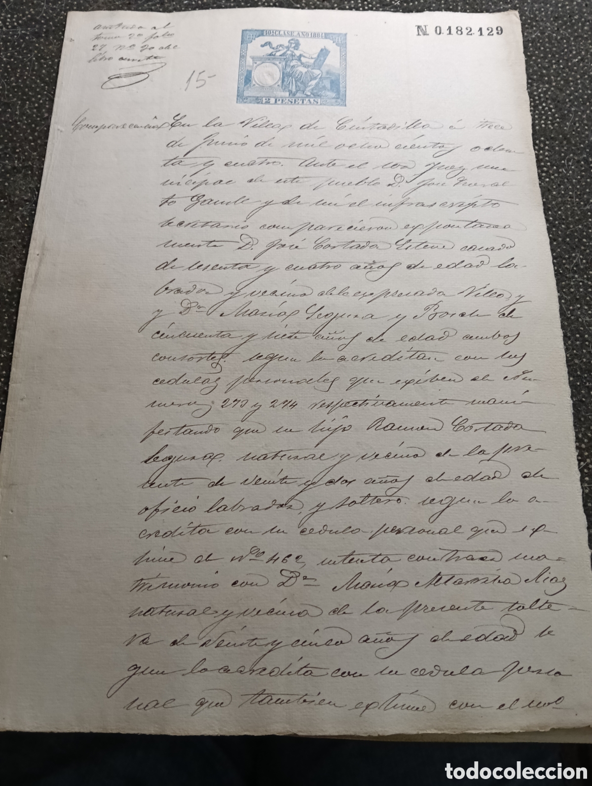 Manuscritos antiguos: Manuscrito del a&ntilde;o 1884 de la poblaci&oacute;n de Ciudadilla, provincia de L&eacute;rida