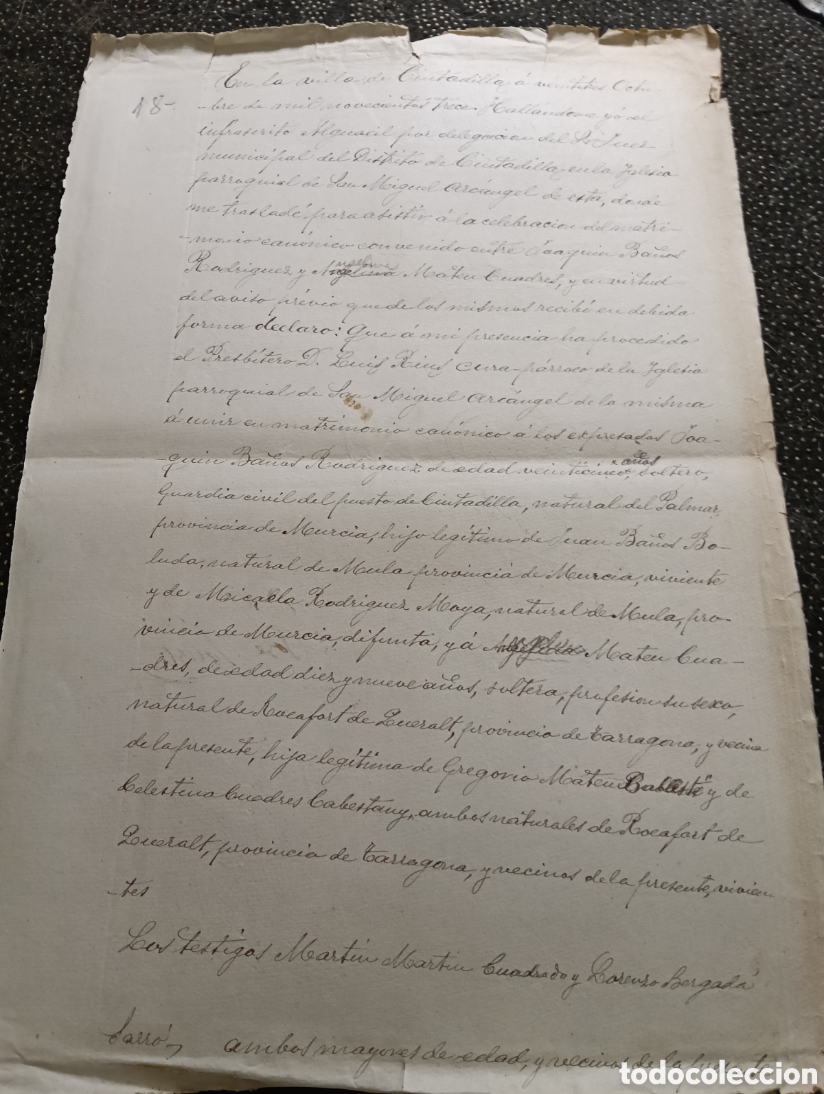 Manuscritos antiguos: Manuscrito del a&ntilde;o 1913 de la poblaci&oacute;n de Ciudadilla, provincia de L&eacute;rida