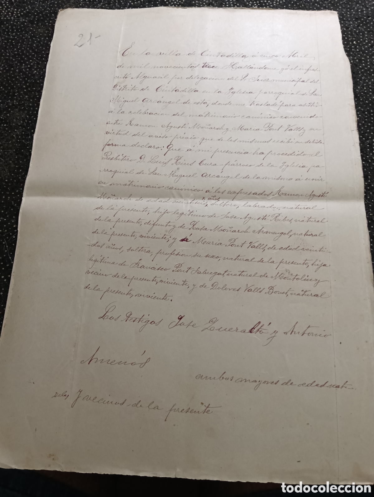 Manuscritos antiguos: Manuscrito del a&ntilde;o 1913 de la poblaci&oacute;n de Ciudadilla, provincia de L&eacute;rida