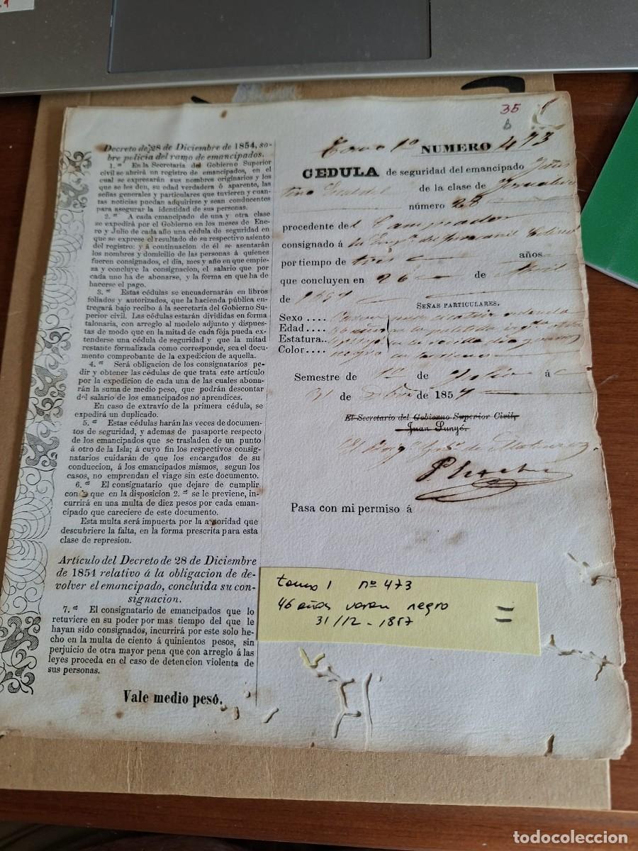 Manuscritos antiguos: CEDULA SEGURIDAD ESCLAVO