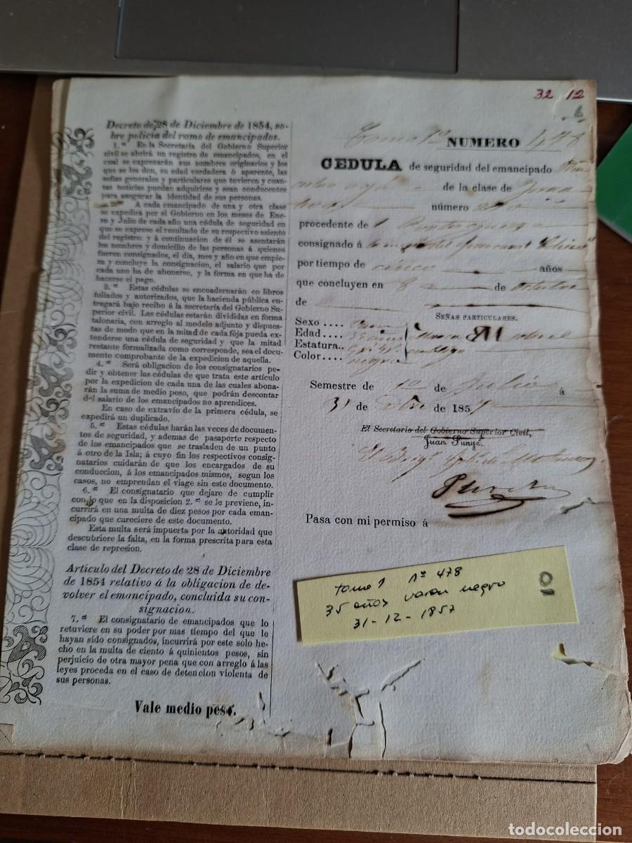 Manuscritos antiguos: CEDULA SEGURIDAD ESCLAVO