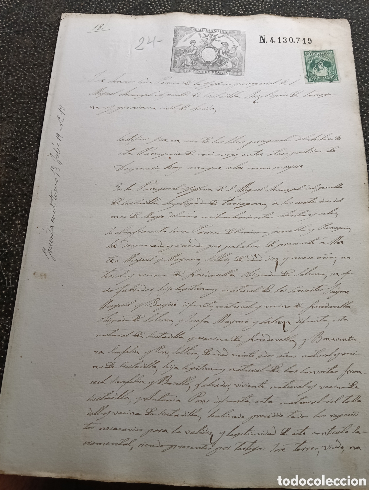 Manuscritos antiguos: Manuscrito del a&ntilde;o 1878 de la poblaci&oacute;n de Ciudadilla, provincia de L&eacute;rida