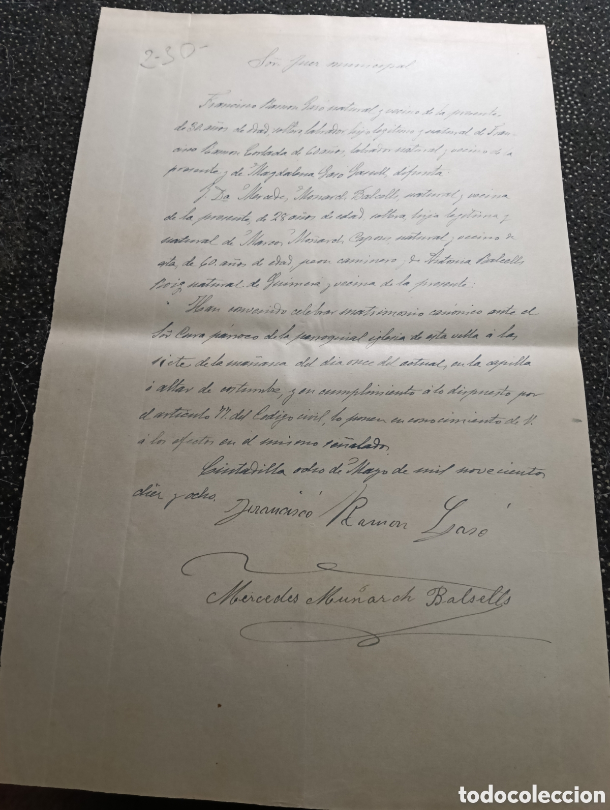 Manuscritos antiguos: Manuscrito del a&ntilde;o 191? de la poblaci&oacute;n de Ciudadilla, provincia de L&eacute;rida