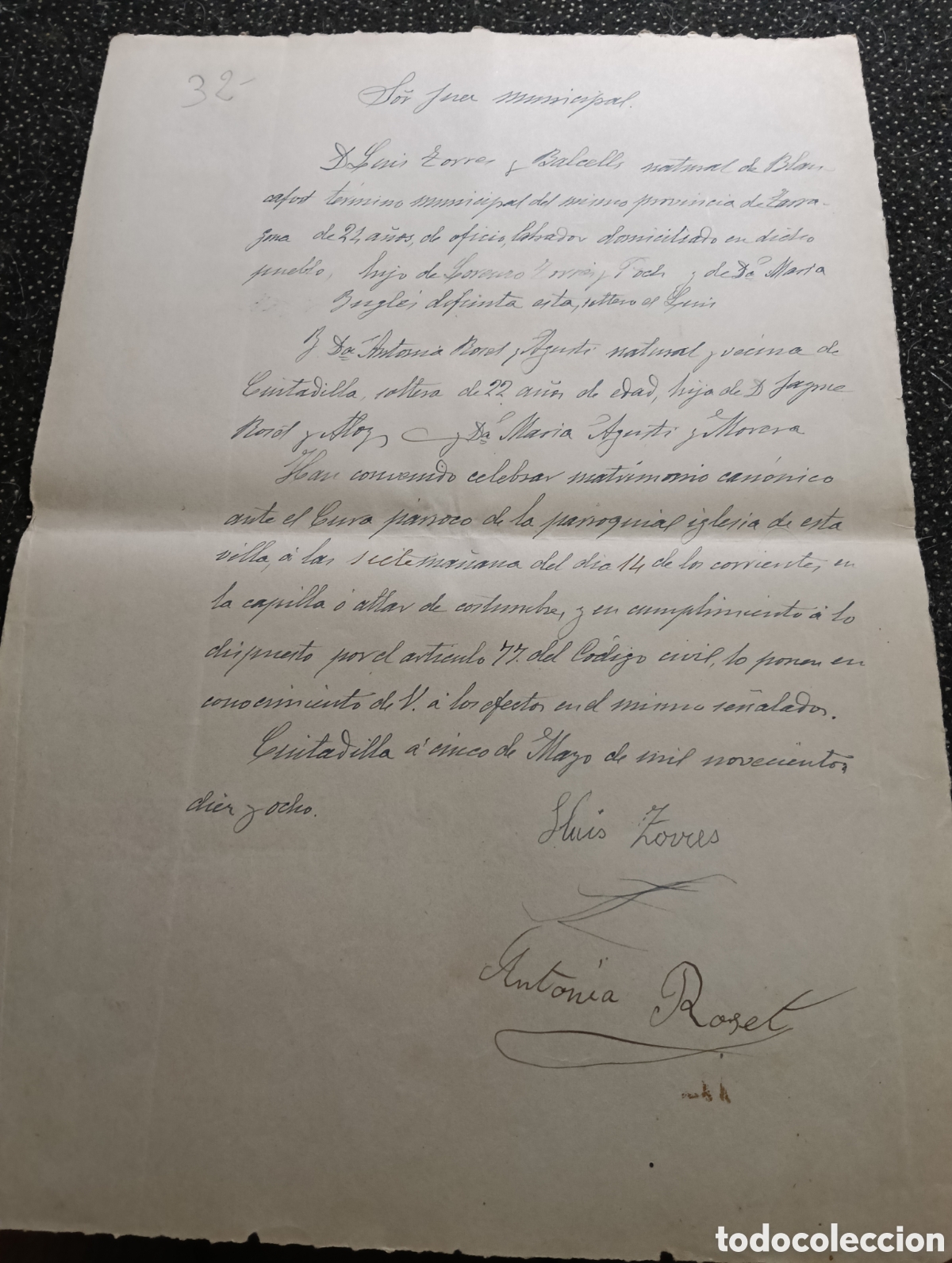 Manuscritos antiguos: Manuscrito del a&ntilde;o 191? de la poblaci&oacute;n de Ciudadilla, provincia de L&eacute;rida