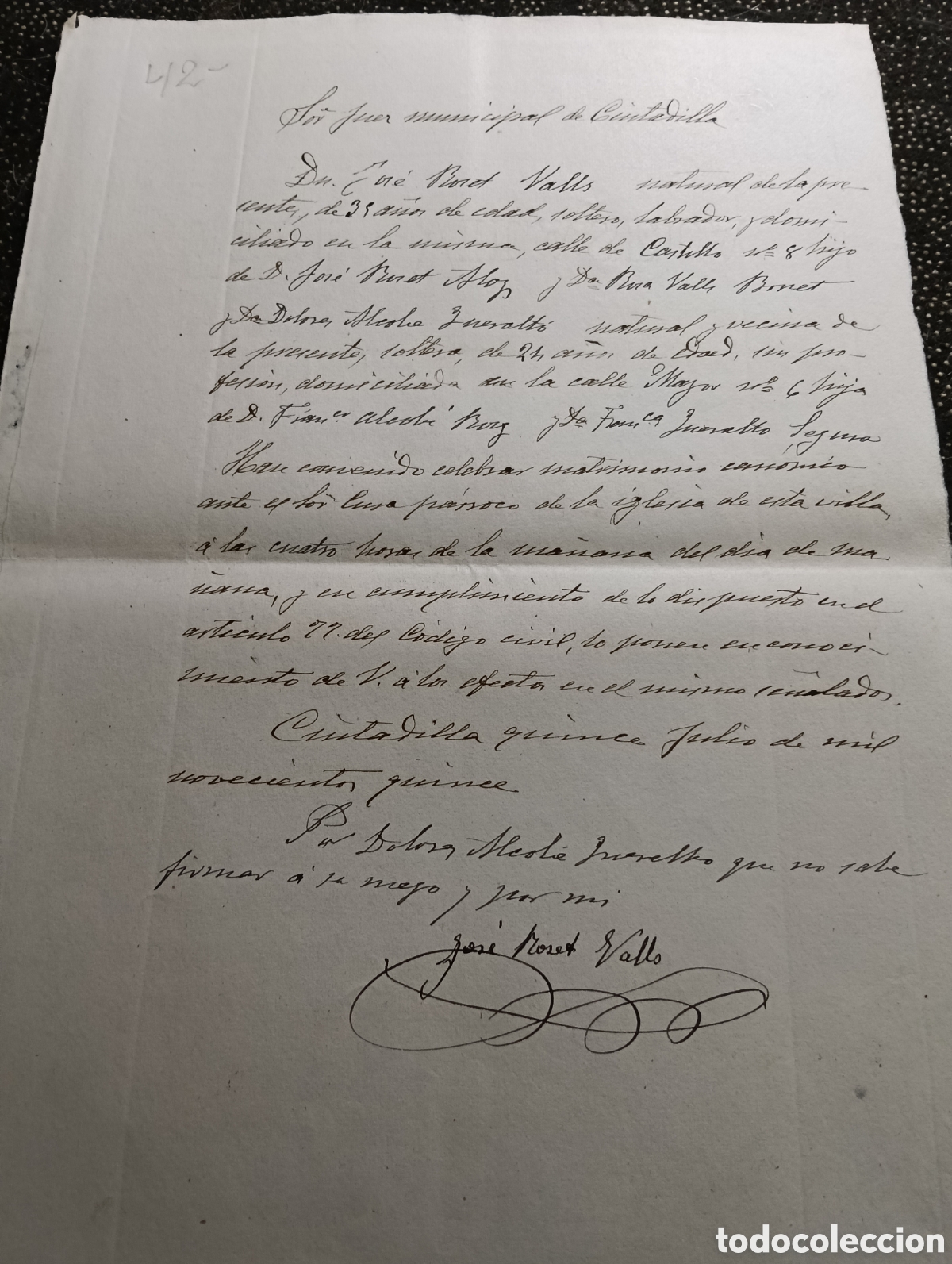 Manuscritos antiguos: Manuscrito del a&ntilde;o 1915 de la poblaci&oacute;n de Ciudadilla, provincia de L&eacute;rida