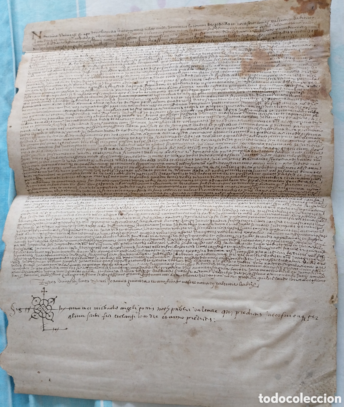 Manuscritos antiguos: Manuscrito en Pergamino de Valencia A&ntilde;o 1561