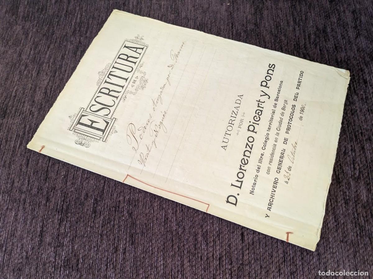 Manuscritos antiguos: Escritura de poderes otorgada por D. Marcos Prat y Nogu&eacute;s 1900, Castellar del Vall&egrave;s