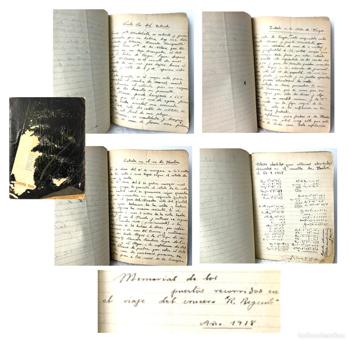 Manuscritos antiguos: Memoria de los puertos recorridos en el viaje del crucero Reina Regente (1918) M&aacute;laga, Estrecho, T&aacute;n