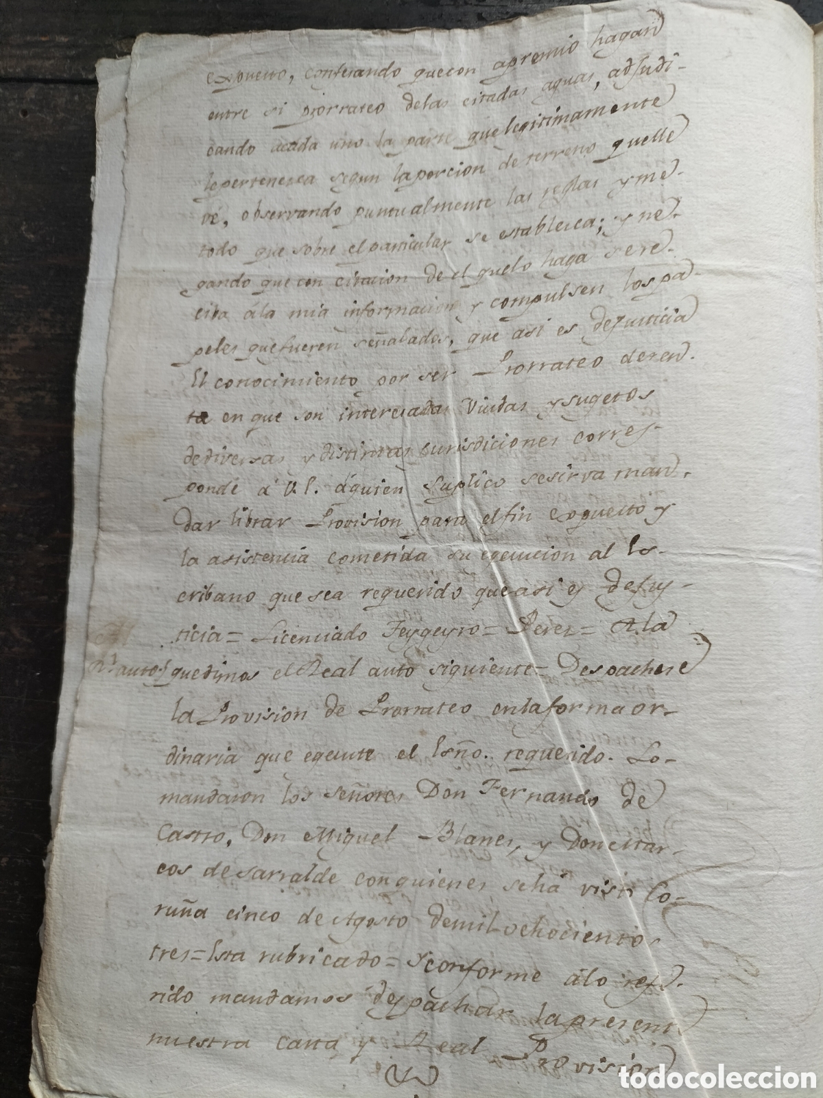 Manuscritos antiguos: Santa Mar&iacute;a de Olivera Coru&ntilde;a.Real Provisi&oacute;n. 1803. - Foto 4