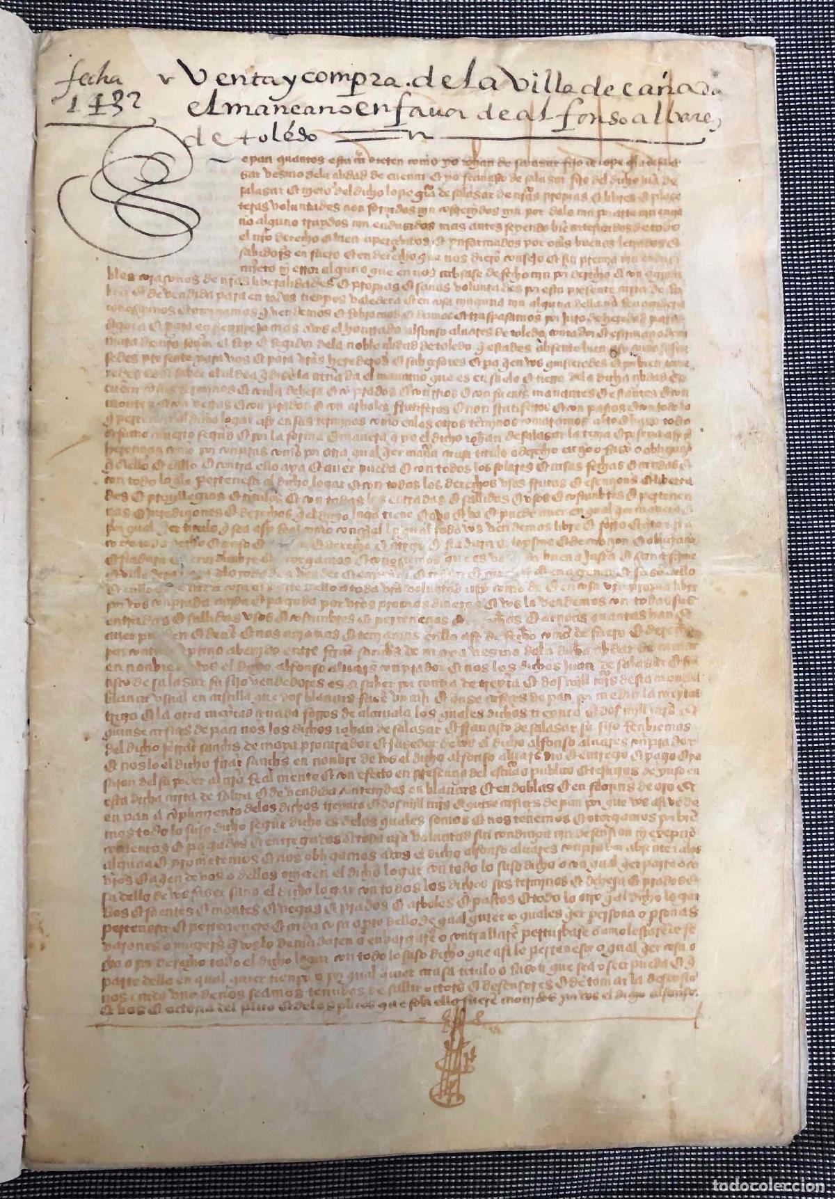 Manuscritos antiguos: LEGAJO FACTICIO SOBRE LA ALDEA DE CA&Ntilde;ADA CUENCA SOBRE ASUNTOS DE LA MESTA. 1432, 1485, 1498, 1427