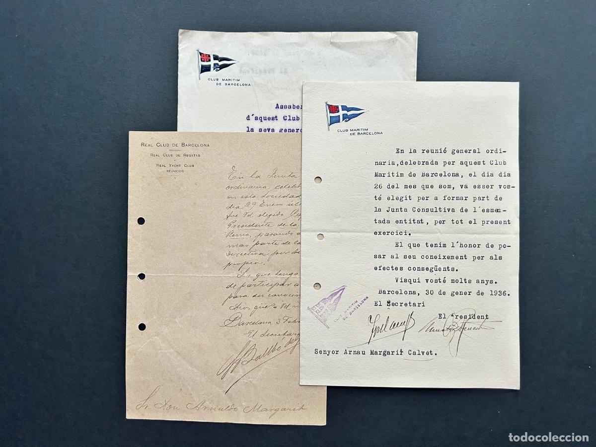 Manuscritos antiguos: Lot documents Club Mar&iacute;tim de Barcelona &ndash; Firmes president anys 1911 , 1934 , 1936 &ndash; Rep&uacute;blica