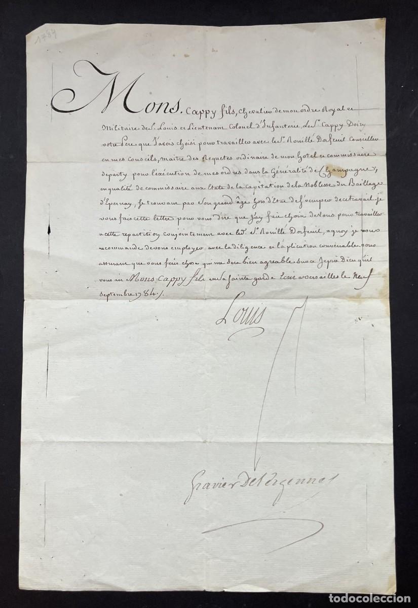 Manuscritos antiguos: LOUIS XVI &ndash; Carta firmada &ndash; Nombramiento de consejero &ndash; 1784