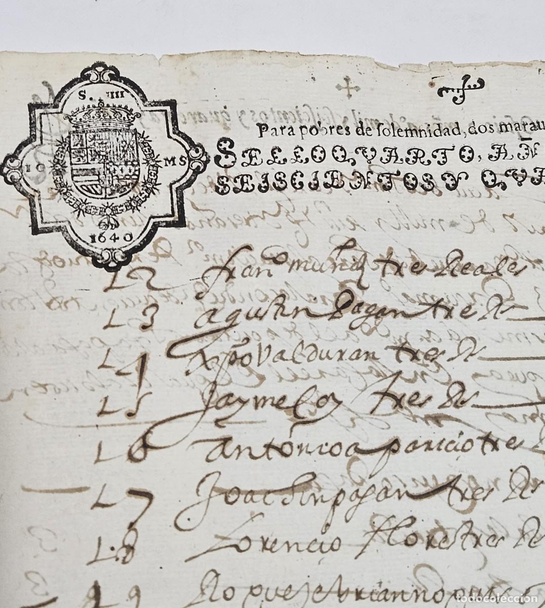 Manuscritos antiguos: 1643-GUERRA SEGADORES CATALU&Ntilde;A-2 ORDENES+3 EXPEDIENTES ENVIO LEVAS A PE&Ntilde;ISCOLA-SELLOS-1638-1640-1642