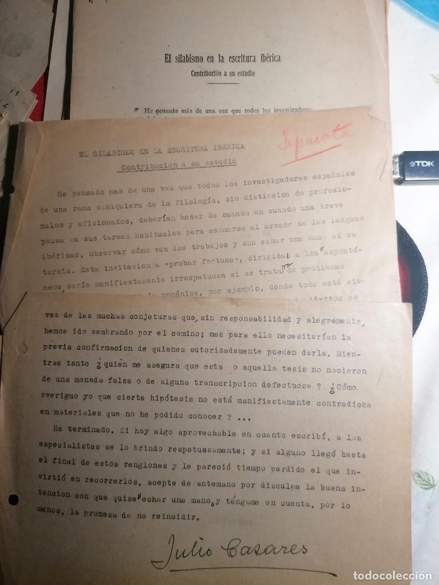 Manuscritos antiguos: Julio Casares, Silabismo escritura ib&eacute;rica, manuscrito