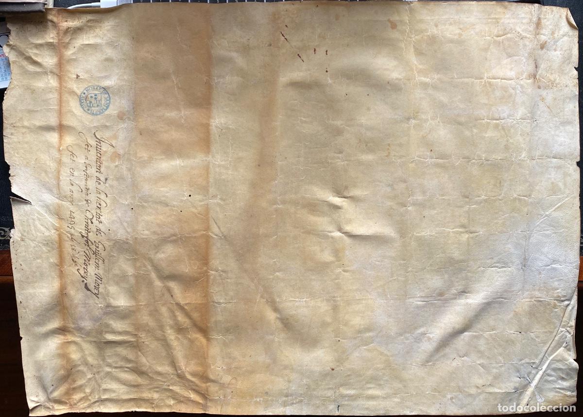 Manuscritos antiguos: 1495 MANUSCRITO SOBRE PERGAMINO DE BALEARES - Foto 2