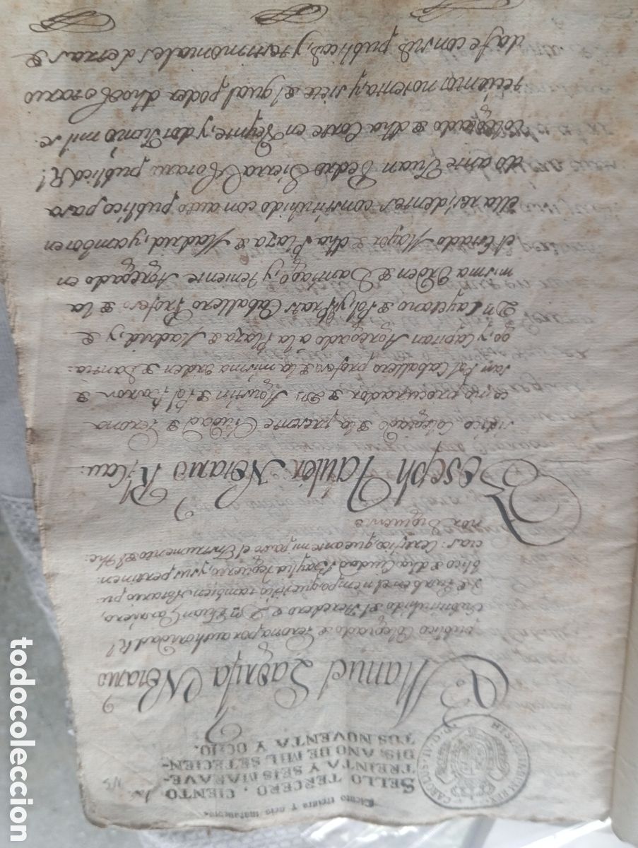 Manuscritos antiguos: Abocado manuscrito firmado en Girona en 1798