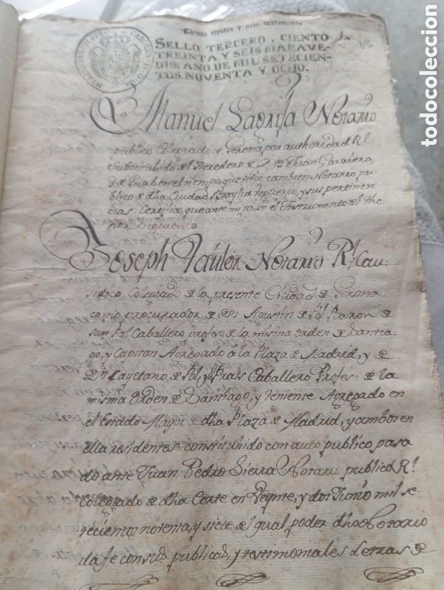 Manuscritos antiguos: Abocado manuscrito firmado en Girona en 1798