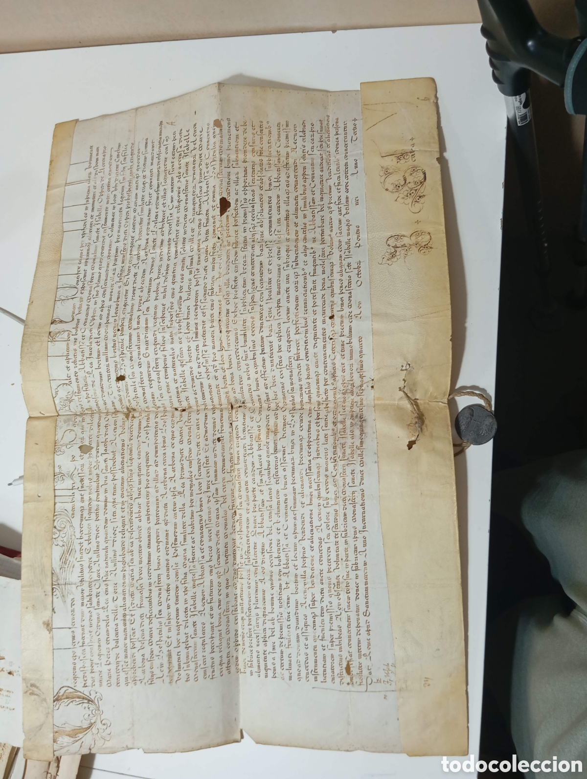 Manuscritos antiguos: Bula papal Gregorio XIII. Completa con sello