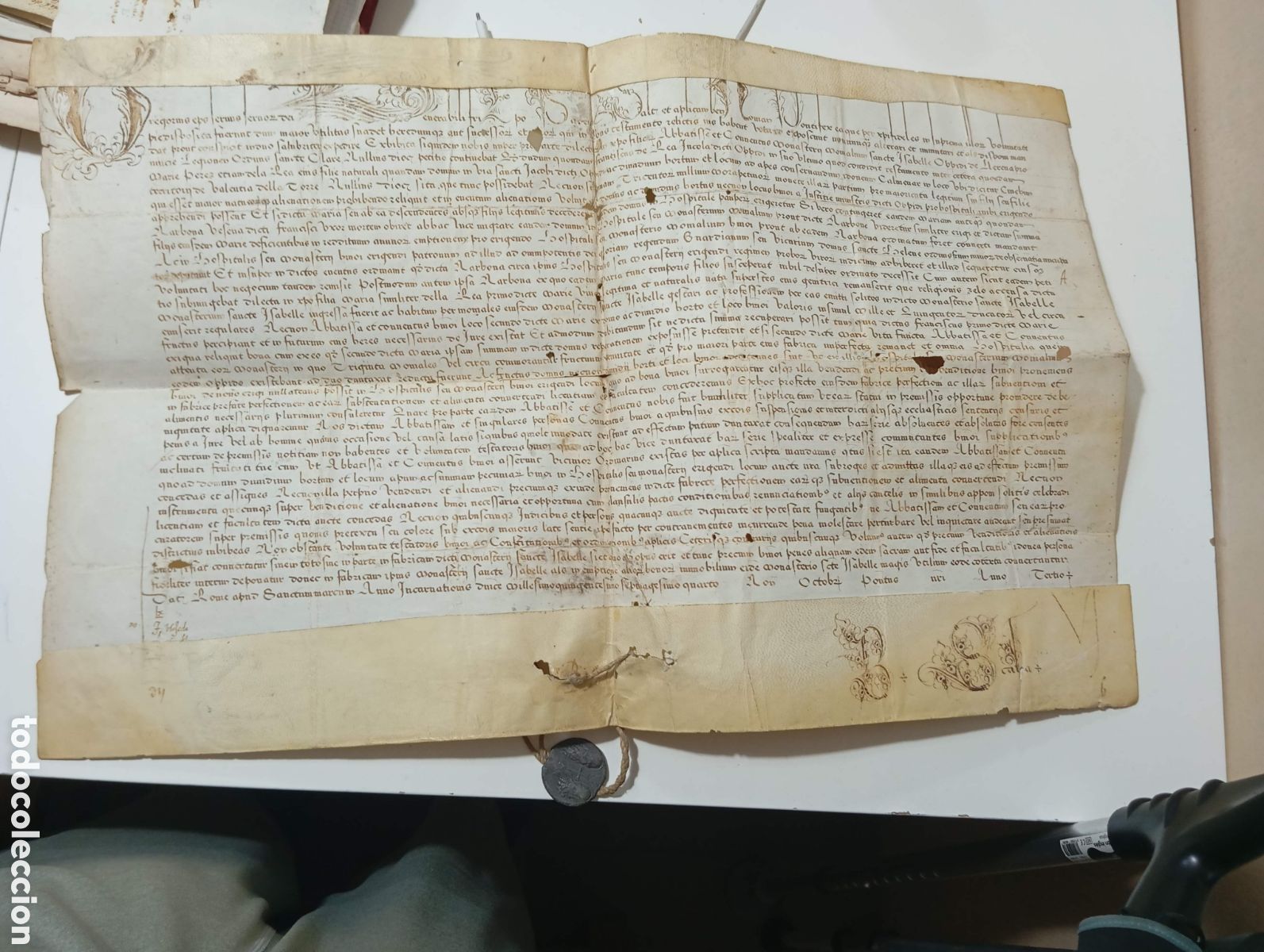 Manuscrits anciens: Bula papal Gregorio XIII. Completa con sello