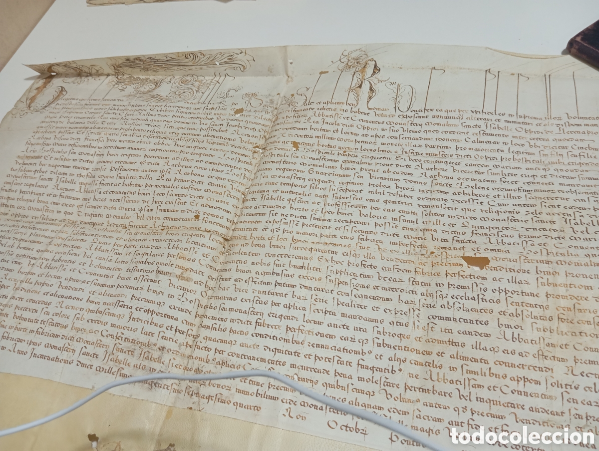 Manuscritos antiguos: Bula papal Gregorio XIII. Completa con sello - Foto 2