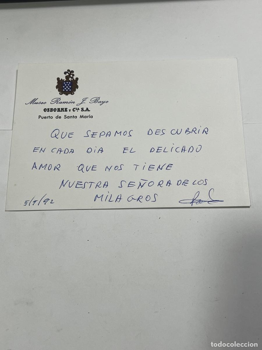 Manuscritos antiguos: FIRMA. PABLO TEJADA ROMERO. PREGONERO DE LA VIRGEN DE LOS MILAGROS. 05.09.92. PUERTO DE SANTA MAR&Iacute;A.