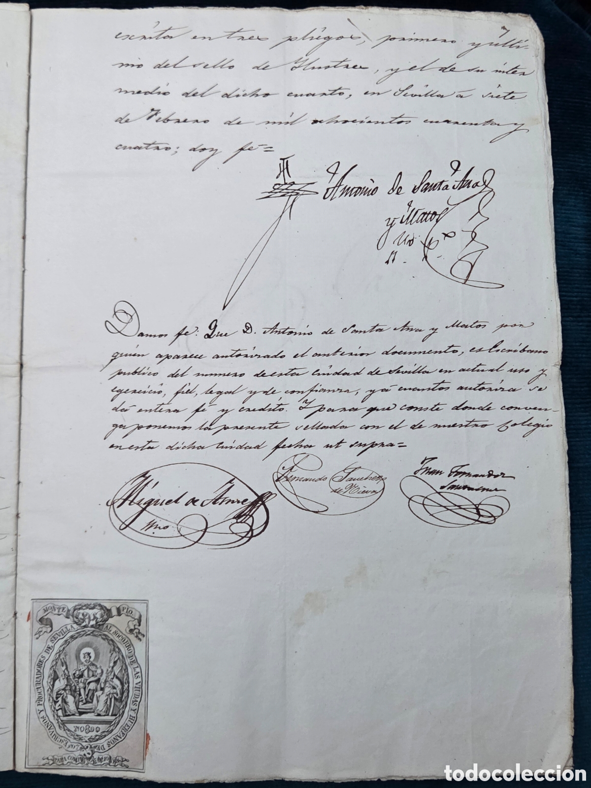 Manuscritos antiguos: SEVILLA 1844 TESTAMENTO - Foto 6