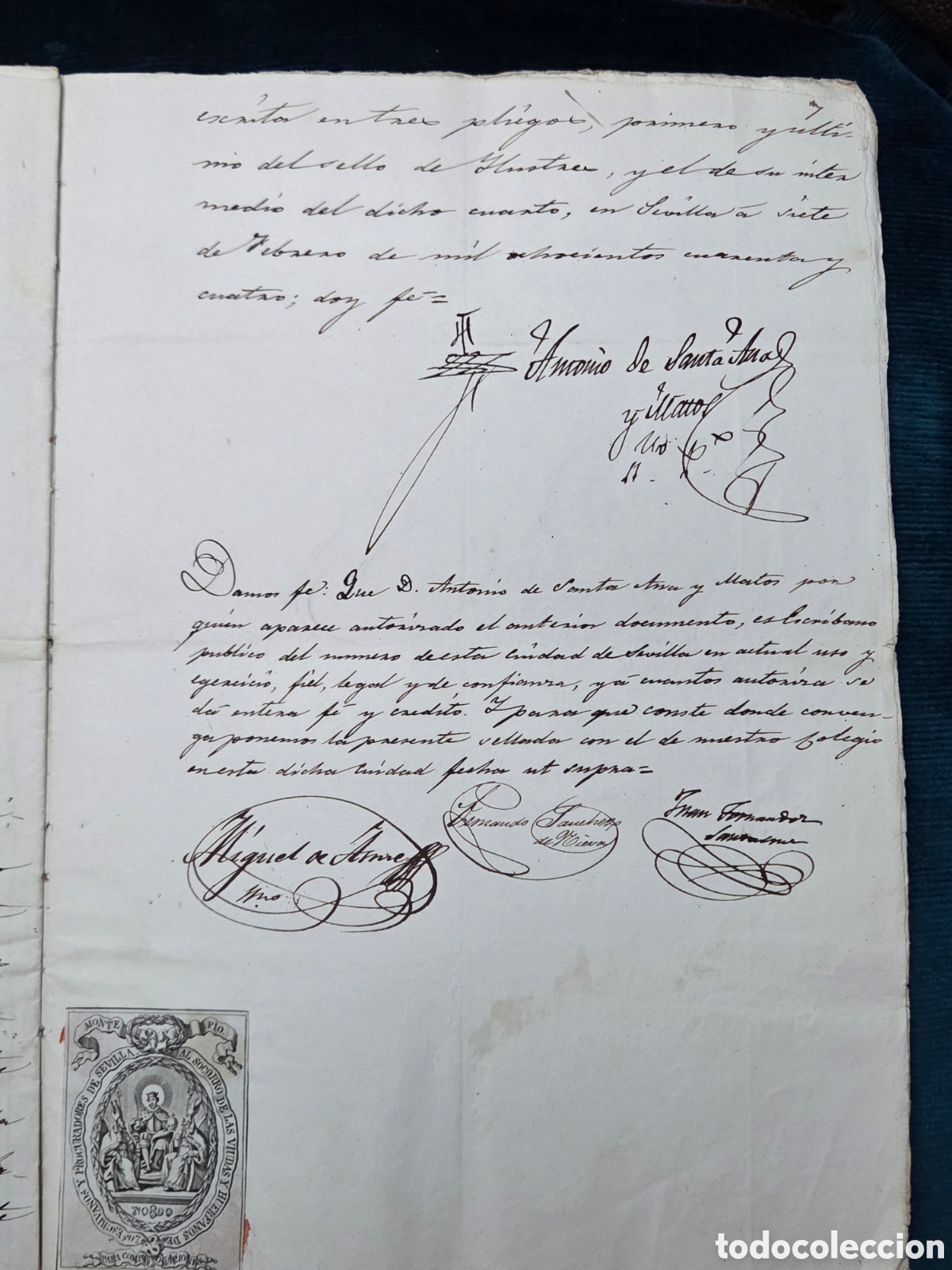 Manuscritos antiguos: SEVILLA 1844 TESTAMENTO - Foto 7