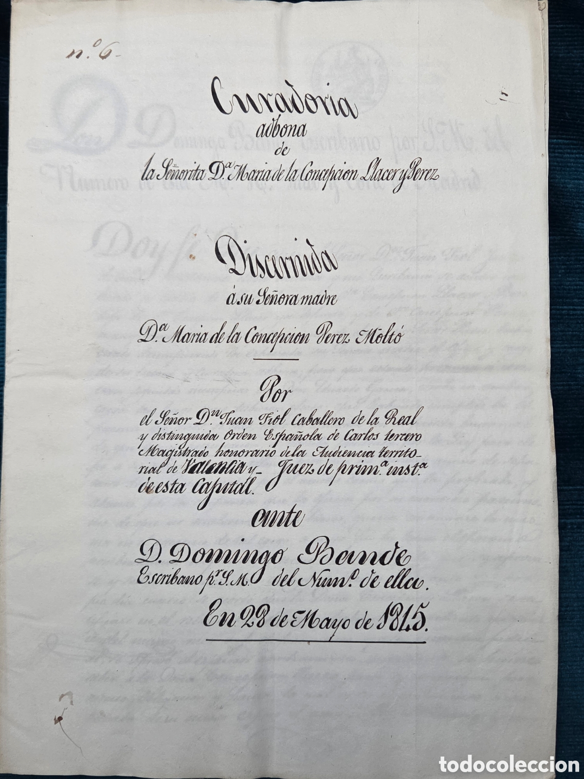 Manoscritti antichi: MADRID 1845 ESCRITURA DE CURADOR&Iacute;A AD BONA