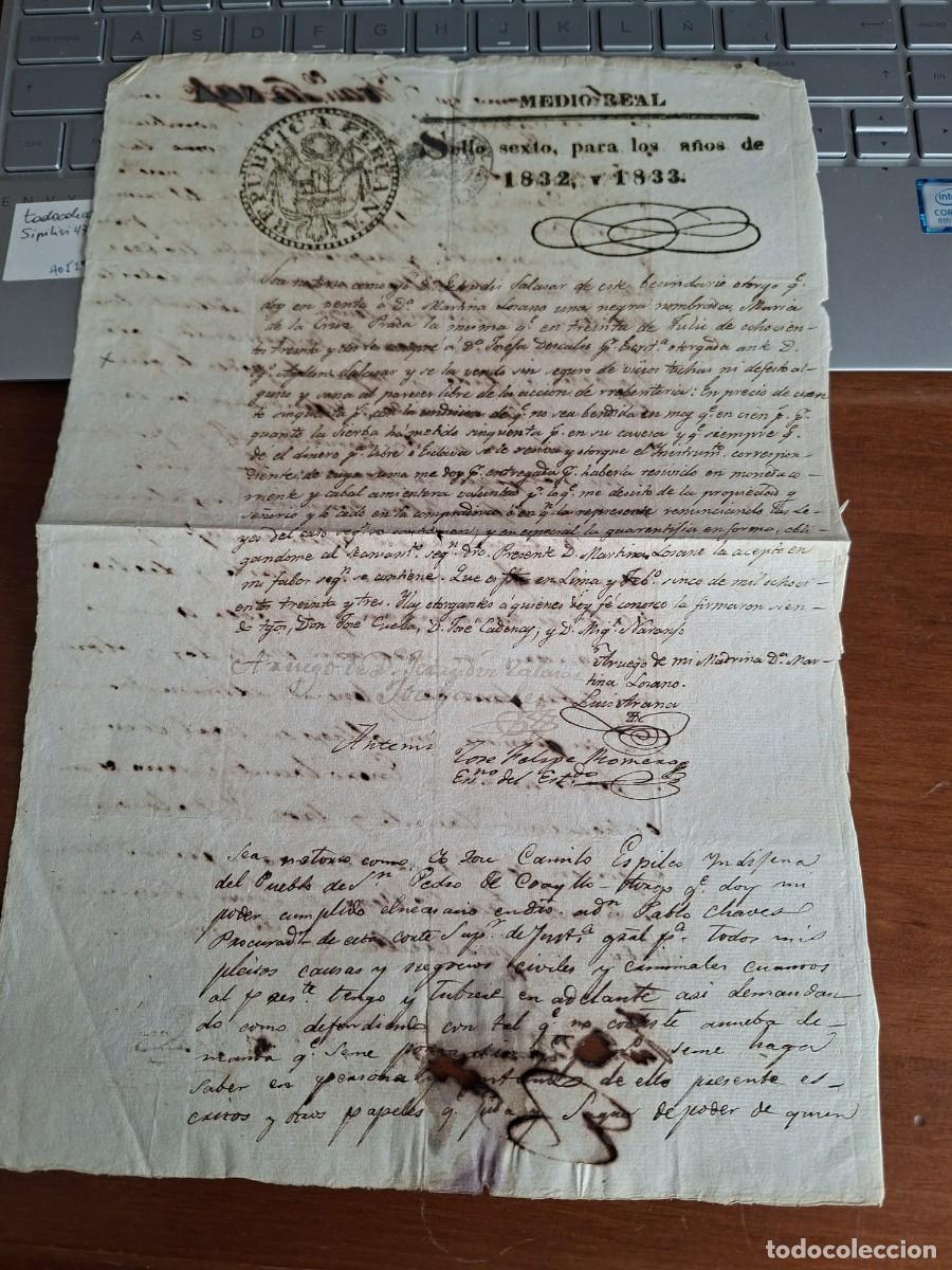 Manuscritos antiguos: VENTA DE NEGRA ESCLAVA 1833