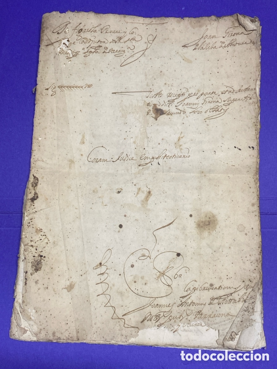 Manuscritos antiguos: Documento siglo XVIII Beneficio Santa Iglesia Metropolitana de Tarragona - Joan Girona Vila Alcover