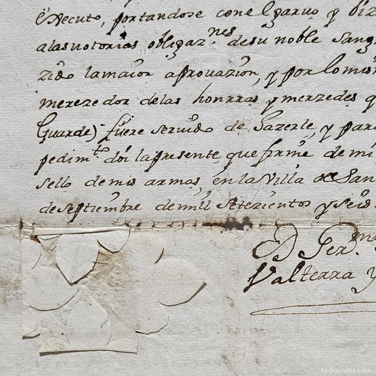 Alte Manuskripte: 1706-GUERRA SUCESI&Oacute;N-MI&Ntilde;O VALTERRA CERTIFICA DE CALATRAVA SOCORROS ASEDIO VALENCIA-MURCIA-CASTILLA