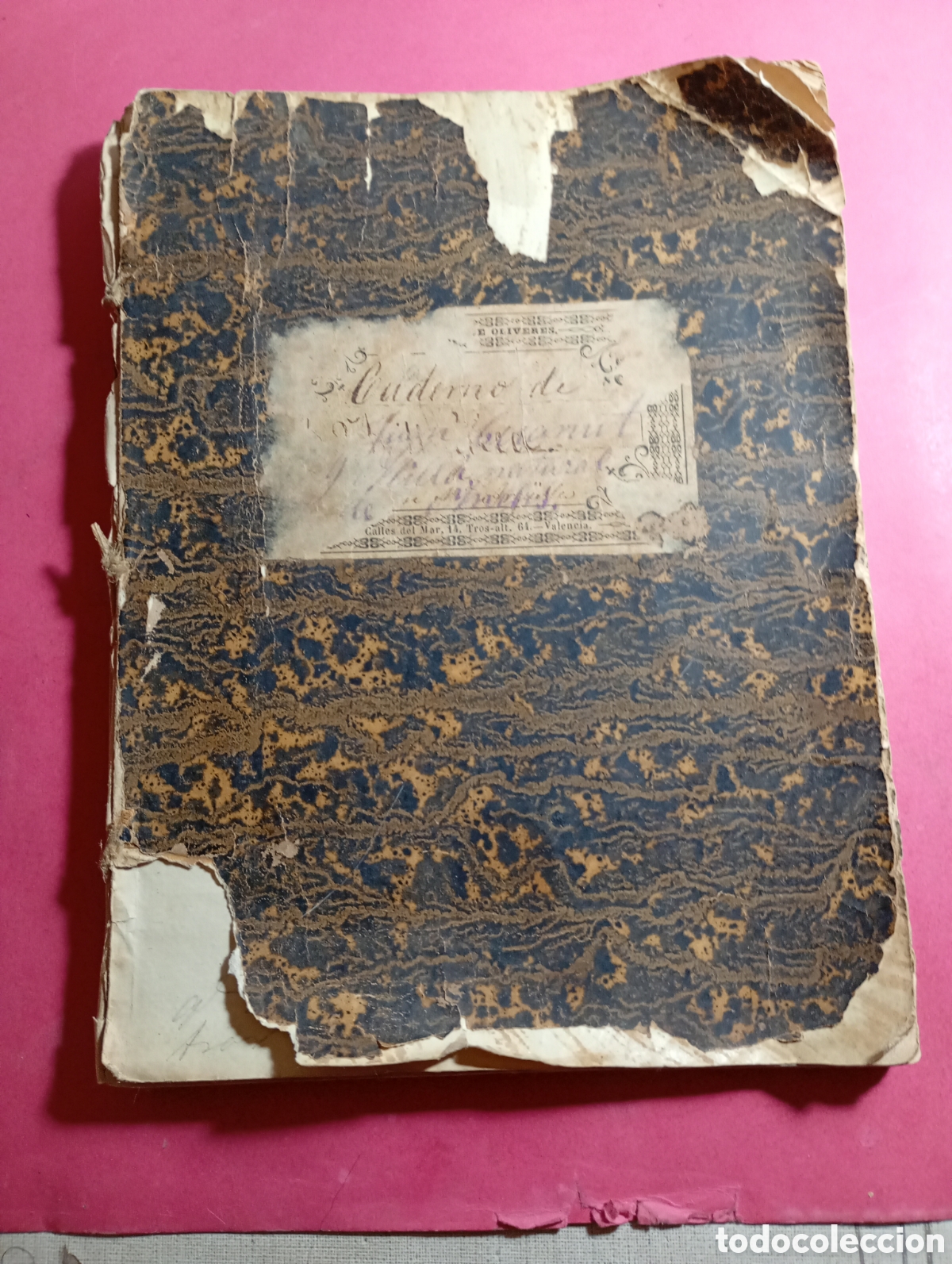 Ancient Manuscripts: ANTIGUO CUADERNO CALLES DEL MAR TROS ALT 64 VALENCIA FORMULAS UNGUENTO MILAGRO, CREMA, JABON, PARTOS