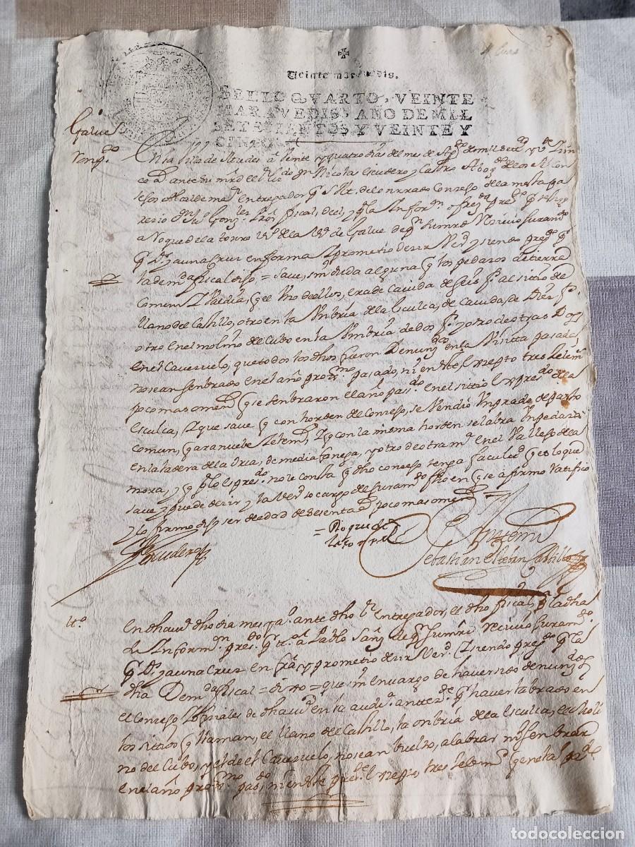 Manoscritti antichi: MANUSCRITO DE 1725 SOBRE UN CONFLICTO LEGAL EN GALVE DE SORBE - MIEDES DE ATIENZA (GUADALAJARA)