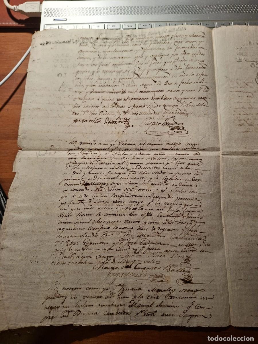 Manuscritos antiguos: VENTA DE TRES ESCLAVOS - Foto 3