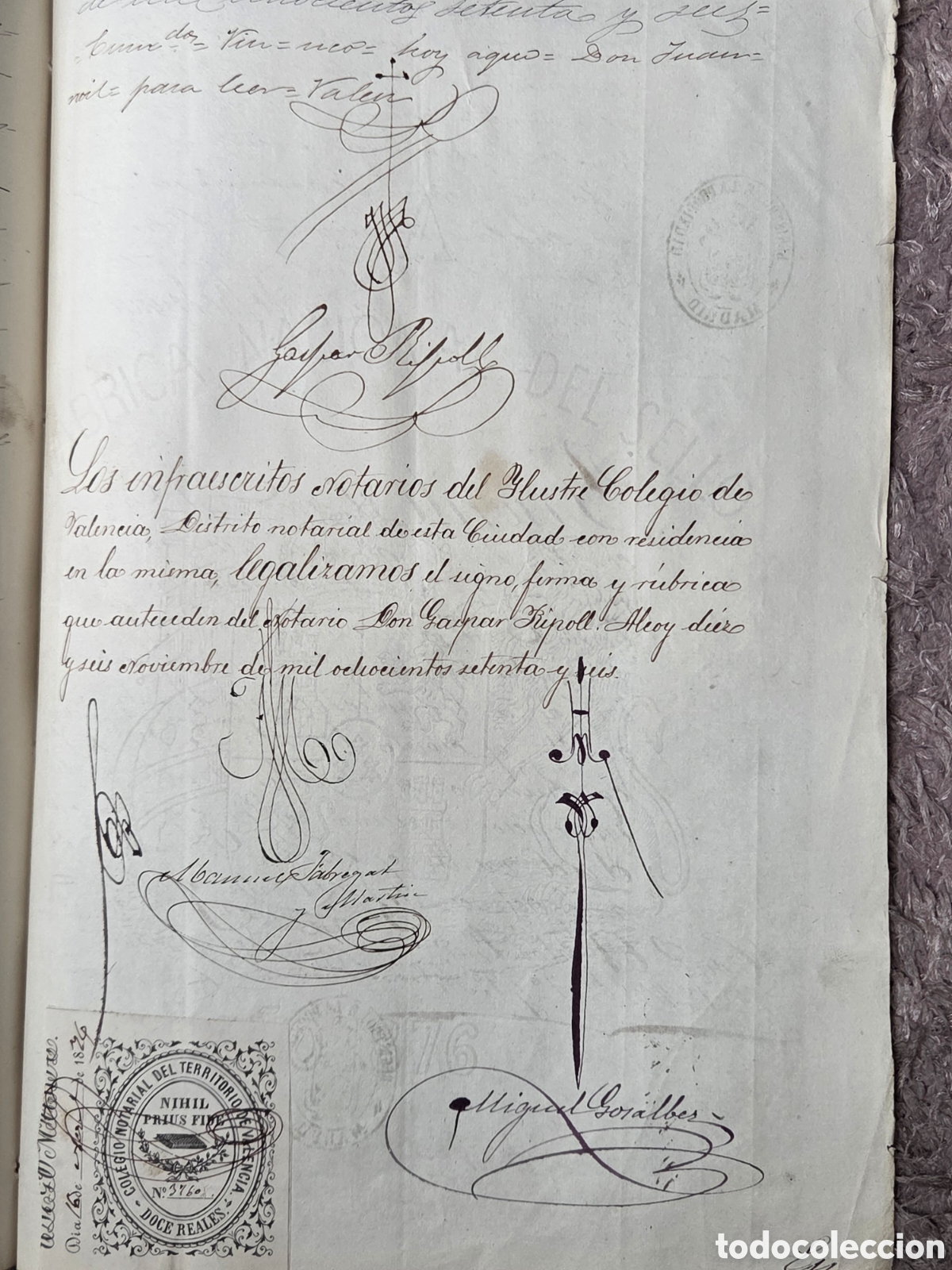Manuscritos antiguos: ALCOY 1876 ESCRITURA NOTARIAL - Foto 5