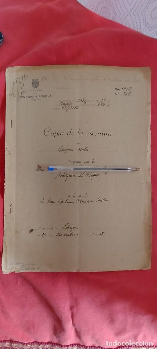 Ancient Manuscripts: ESCRITURA COMPRA Y VENTAS TERRENO 1947 LEBRIJA, 6 PAGINA (( PEDIDOS M&Iacute;NIMOS 10 &euro; ) CAJA N.&ordm; 6