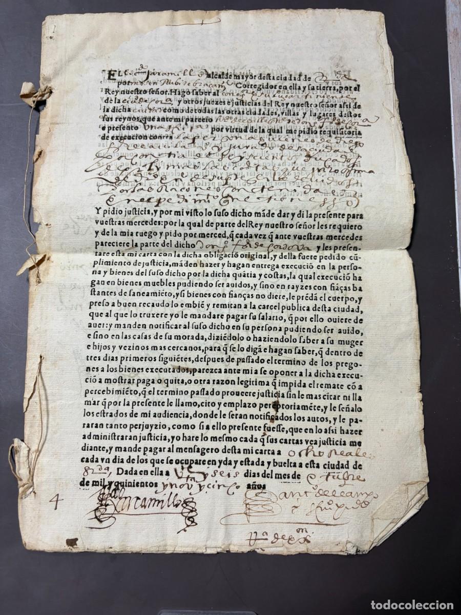 Manuscritos antiguos: SEVILLA, 1595. DOCUMENTO DE PETICI&Oacute;N DE JUSTICIA. VER FOTOS/LEER