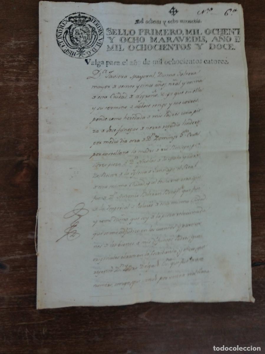 Alte Manuskripte: Logro&ntilde;o La Rioja. Sello 1&ordm; 1812 habilitado para 1814